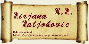 Mirjana Maljoković vizit kartica